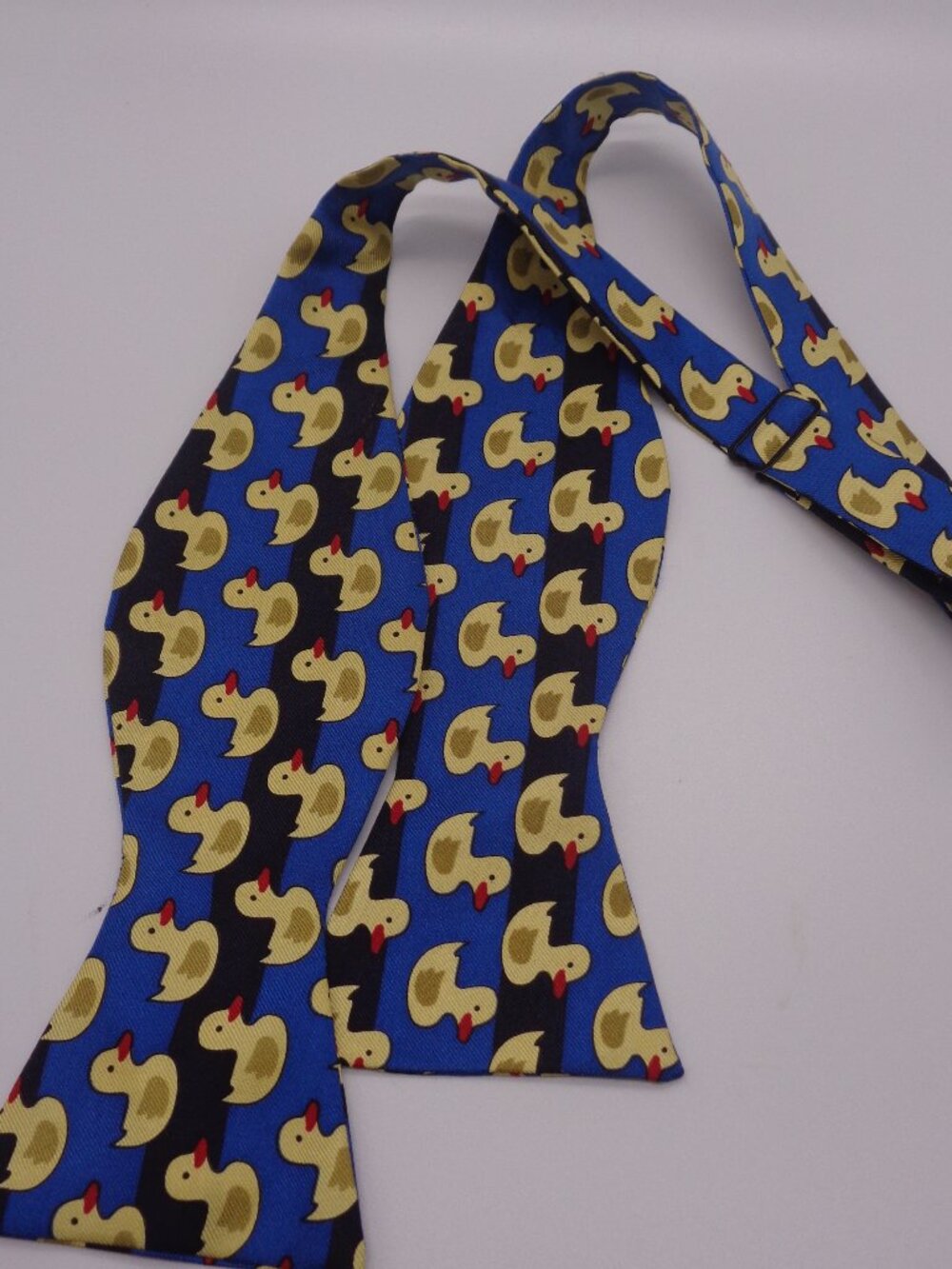 Bow Ties Unlimited Blue & Yellow SILK DUCK Adjustable TIE Rubber Duckies